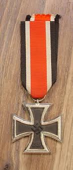 SOLD - WWII GERMAN 2ND CLASS IRON CROSS WITH RIBBON, UNMARKED , Item #1538