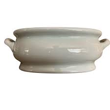 Antique 19th Century English Oval White Footbath, Planter, or Cache Pot | Chairish