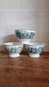 Set of Three Antique Coffee Bowls, Boch Frères, Rotating Decor Alpes French Country Tableware, Flea Market - Etsy