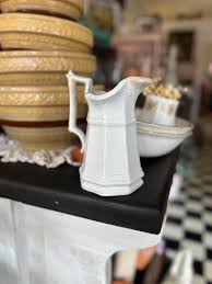 White Ironstone Pitcher - Etsy