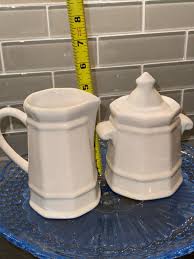 Buy Pfaltzgraff White Heritage Stoneware Lipped Creamer & Sugar Bowl Set Online in India - Etsy