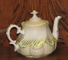 Antique Gold Gild Green Hand Painted Bell Shaped Fancy Scalloped Unmarked Teapot | eBay