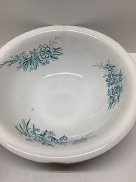 Antique The Colonial Co USA Ironstone wash basin & pitcher teal floral EUC | eBay