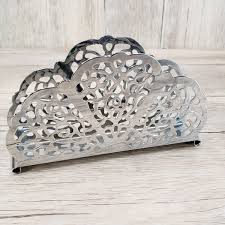 Vtg 70's Irvin Ware Chrome Silver Metal Filigree Napkin Letter ...