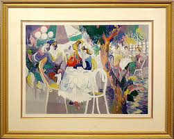 Isaac Maimon "West Bank Cafe" Hand Signed Serigraph Fine Art, Framed, Damaged | eBay