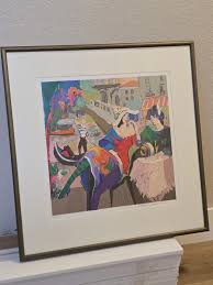 Isaac Maimon "city Cafes-venice" Serigraph on Paper - Etsy