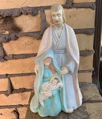 Pastel Vintage 12" Tall Ceramic Holy Family Sculpture ...