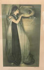 Signed - John W. Alexander - The Pot of Basil - Art Nouveau ...