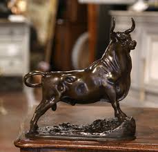 19th Century French Patinated Bronze Bull Sculpture Signed G ...