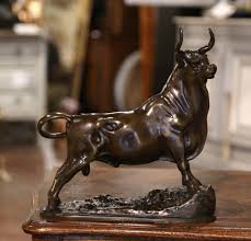 19th Century French Patinated Bronze Bull Sculpture Signed G ...