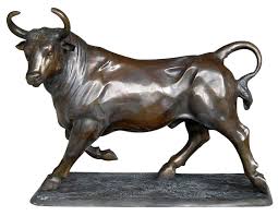 Bull bronze sculpture statue