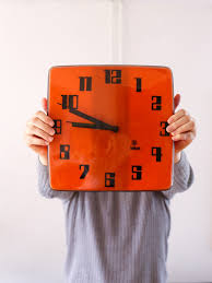 Orange Space Age Iskra Wall Clock Made in Yugoslavia / Mid ...