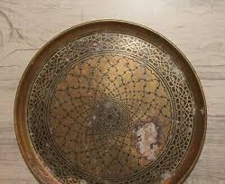 Vintage brass round serving tray platter | eBay