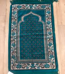Prayer Mat – Kaaba Print – Teal Blue* | IBC Shopping