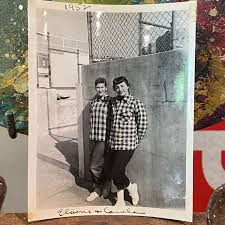 Vintage 1952 Black and White Photo Two Best Friends Denim ...