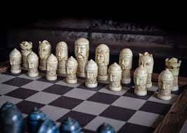 Made to Order – Chess Set, Celtic Design in Aged Blue and ...