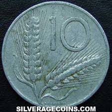 1955 R Italian 10 Lire - Silver Age Coins