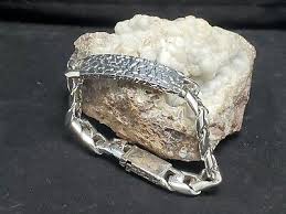 Cuban link,baroque bracelet 925 STERLING SILVER,hand made ...