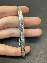 Herringbone Chain Bracelet 925 Sterling Silver Italy 7.75 ...