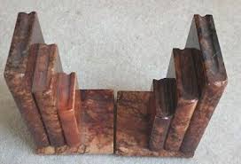 Vintage Orange Alabaster Marble Bookends, 'Noymer Real ...