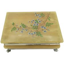 Peach Alabaster Jewelry, Treasure, Stash, Trinket Box. For Sale at Ruby Lane