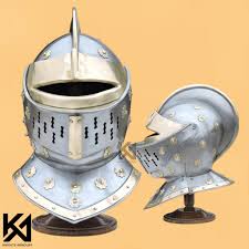 Medieval Golden Knight Closed Helmet – Full Face Steel Armor | Cosplay, LARP, Display 16G - Etsy