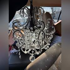 Vintage Mid Century Crystal Chandelier Pendant Light fixturere