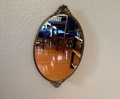 Antique 1920s Gold Metal Mirrored Tray - Etsy