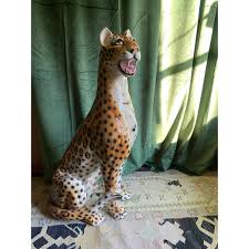1970s Capodimonte Large Goofy Leopard Statue | Chairish