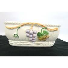 Ceramic Planter Hand Painted Alcobaca Portugal Oblong ...