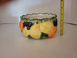 Fitz and Floyd Calypso Majolica Hand Painted Ceramic Fruit ...