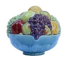 French Antique Rare Sarreguemines Majolica Fruits ...