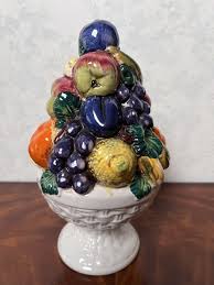 Vintage Majolica Style Ceramic Italian Fruit Topiary ...