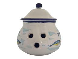 Italian Garlic Jar With Anchovies | Hand Painted Ceramic ...