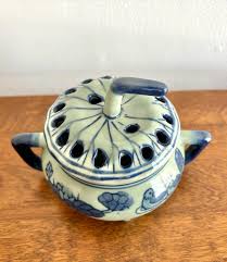 1980s Celadon and Blue Incense Holder and Burner Box ...