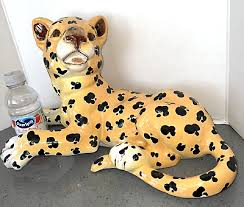 MCM Italian Leopard Cheetah Sculpture LARGE 19" Long Vintage ...