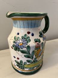VTG NAPCOWARE Flower & Rooster Ceramic Pottery Vase Pitcher ...