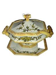 4 Piece Set Mid Century Soup Tureen With Platter & Ladle Made In Italy New Open | eBay