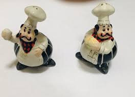 American Atelier Funny Chefs Salt & Pepper Shakers Ceramic ...