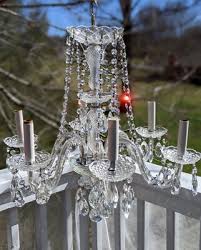 1950s American Brilliant Cut Crystal 6-Arm Candle Chandelier ...