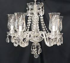 Restored 5 Light Crystal Chandelier with Fluted Shades 22" x ...