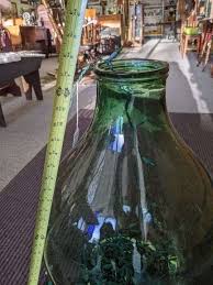 Large Green Glass Demijohn Style Wine Bottle - Bid On Estates Auction Services