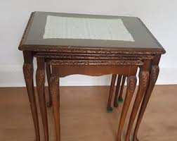 Antique Carved Walnut Nest of Three Tables - Circa 1970's - Etsy