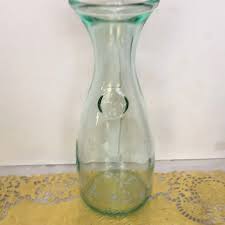 Dining | Italian Glass Milk Bottle With Fleur De Lis Design | Poshmark