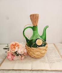 Vintage Italian Glass Decanter With Ice Chamber/ Mid Century Wine Decanter 1960's/ Vintage Barware/ Raffia Grass Covered Italian Wine Jug - Etsy