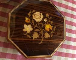 Italian Romantic Floral Bouquet Inlaid Marquetry Music Jewelry Box - Etsy