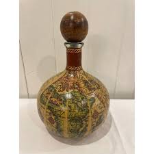 Vintage 1960s Italian Old World Map Decanter | Chairish