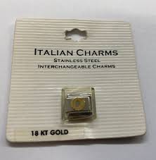 18 KT Gold “O” Italian Stainless Steel Interchangeable Charm ...
