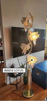 PINK Hollywood Regency 1980s Lotus Lamp Glass Petal Insert ...