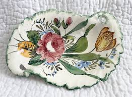 Italian Hand Painted Pottery Candy Trinket Dish Floral Vintage Italy | eBay